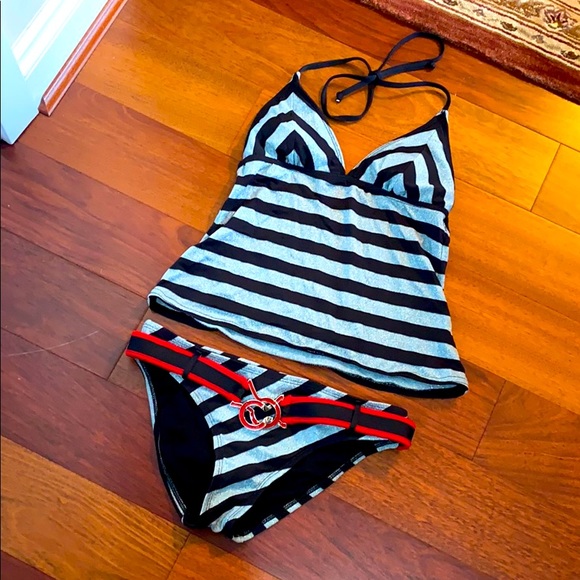 Vintage Swim Y2k Fashion Silver Metallic Belted Tankini Poshmark